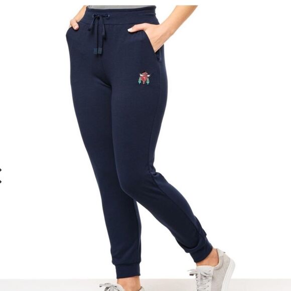 Badgley Mischka Black Joggers Lounge Pants Original Artwork 3X New - Picture 2 of 4